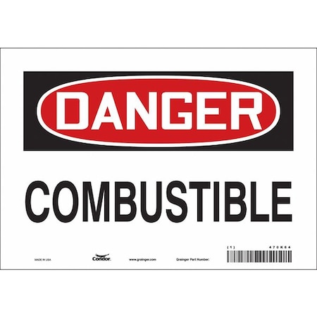 Safety Sign, 7 in Height, 10 in Width, Vinyl, Vertical Rectangle, English, 470K64 MPN:470K64