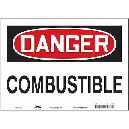 Safety Sign, 10 in Height, 14 in Width, Vinyl, Horizontal Rectangle, English, 470K65 MPN:470K65