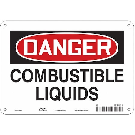 Safety Sign, 7 in Height, 10 in Width, Aluminum, Vertical Rectangle, English, 470K73 MPN:470K73