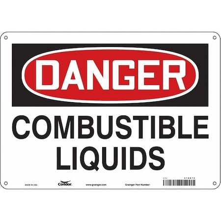 Safety Sign, 10 in Height, 14 in Width, Aluminum, Horizontal Rectangle, English, 470K74 MPN:470K74