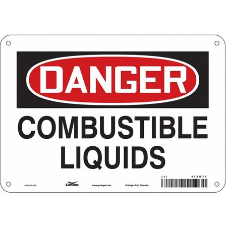 Safety Sign, 7 in Height, 10 in Width, Polyethylene, Vertical Rectangle, English, 470K77 MPN:470K77