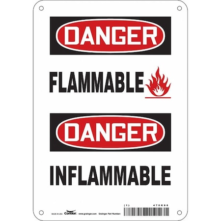 Safety Sign, 10 in Height, 7 in Width, Aluminum, Horizontal Rectangle, English, French MPN:470K96