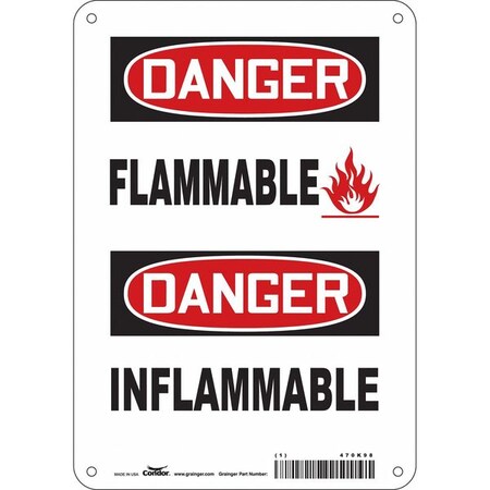 Safety Sign, 10 in Height, 7 in Width, Polyethylene, Horizontal Rectangle MPN:470K98