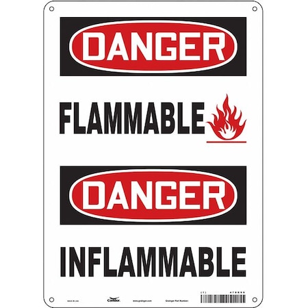 Safety Sign, 14 in Height, 10 in Width, Polyethylene, Vertical Rectangle, English, French MPN:470K99