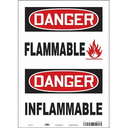 Safety Sign, 14 in Height, 10 in Width, Vinyl, Vertical Rectangle, English, French MPN:470L02