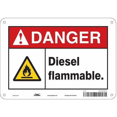 Safety Sign, 7 in Height, 10 in Width, Aluminum, Vertical Rectangle, English, 470L03 MPN:470L03