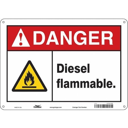 Safety Sign, 10 in Height, 14 in Width, Polyethylene, Horizontal Rectangle, English, 470L06 MPN:470L06