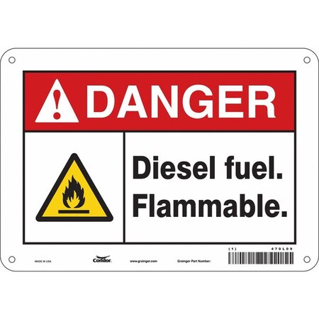 Safety Sign, 7 in Height, 10 in Width, Aluminum, Vertical Rectangle, English, 470L09 MPN:470L09