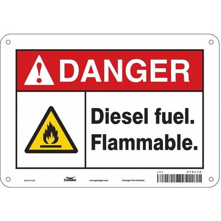 Safety Sign, 7 in Height, 10 in Width, Polyethylene, Vertical Rectangle, English, 470L12 MPN:470L12