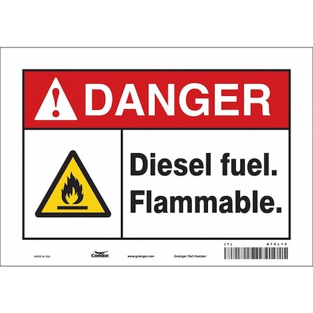 Safety Sign, 7 in Height, 10 in Width, Vinyl, Vertical Rectangle, English, 470L15 MPN:470L15