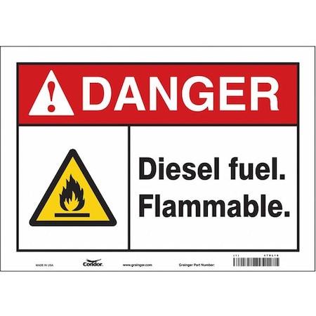 Safety Sign, 10 in Height, 14 in Width, Vinyl, Horizontal Rectangle, English, 470L16 MPN:470L16