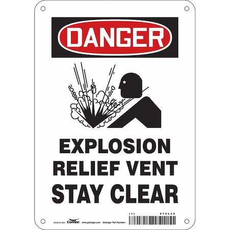 Safety Sign, 10 in Height, 7 in Width, Polyethylene, Horizontal Rectangle, English, 470L29 MPN:470L29