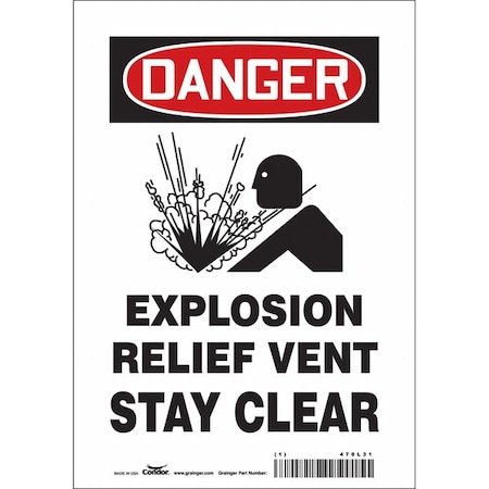 Safety Sign, 10 in Height, 7 in Width, Vinyl, Horizontal Rectangle, English, 470L31 MPN:470L31