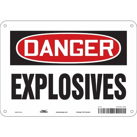 Safety Sign, 7 in Height, 10 in Width, Aluminum, Vertical Rectangle, English, 470L39 MPN:470L39