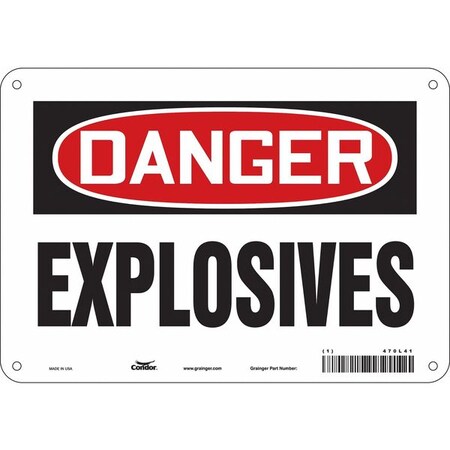Safety Sign, 7 in Height, 10 in Width, Polyethylene, Vertical Rectangle, English, 470L41 MPN:470L41