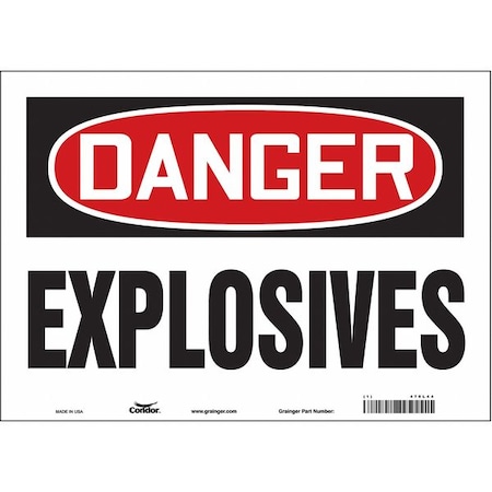 Safety Sign, 10 in Height, 14 in Width, Vinyl, Horizontal Rectangle, English, 470L44 MPN:470L44