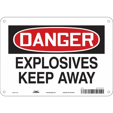 Safety Sign, 7 in Height, 10 in Width, Aluminum, Vertical Rectangle, English, 470L60 MPN:470L60