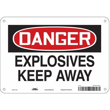 Safety Sign, 7 in Height, 10 in Width, Polyethylene, Vertical Rectangle, English, 470L64 MPN:470L64