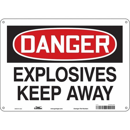 Safety Sign, 10 in Height, 14 in Width, Polyethylene, Horizontal Rectangle, English, 470L65 MPN:470L65
