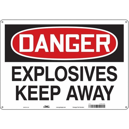 Safety Sign, 14 in H, 20 in W, Polyethylene, Horizontal Rectangle, English, 470L66 MPN:470L66