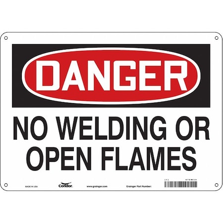 Safety Sign, 10 in Height, 14 in Width, Polyethylene, Horizontal Rectangle, English, 470M34 MPN:470M34