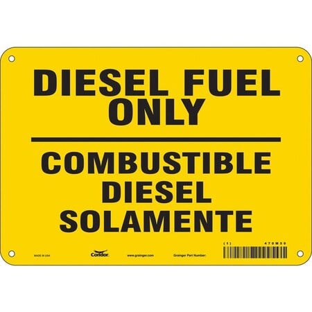 Safety Sign, 7 in H, 10 in W, Vertical Rectangle, English, Spanish, 470M50 MPN:470M50