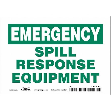 Spill Response Equipment, 7 in W x 5 in H, Horizontal Rectangle, Vinyl, 470N05 MPN:470N05
