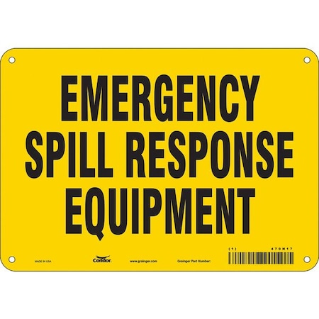 Emergency Spill Response Equipment, 10 in W x 7 in H, Vertical Rectangle, Aluminum, 470N17 MPN:470N17