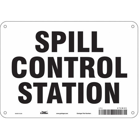 Spill Control Station, 10 in W x 7 in H, Vertical Rectangle, Aluminum, 470N29 MPN:470N29