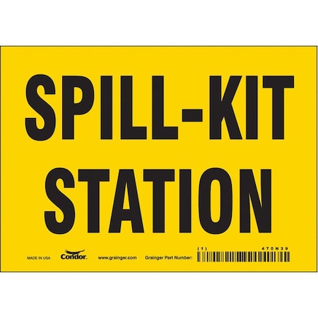 Spill Kit Station, 7 in W x 5 in H, Horizontal Rectangle, Vinyl, 470N39 MPN:470N39