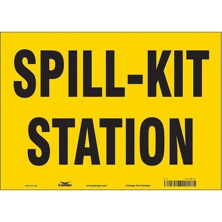 Spill Kit Station, 14 in W x 10 in H, Horizontal Rectangle, Vinyl, 470N41 MPN:470N41