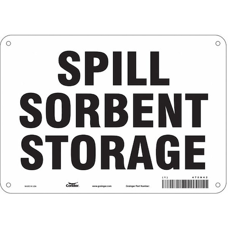 Spill Sorbent Storage, 10 in W x 7 in H, Vertical Rectangle, Aluminum, 470N42 MPN:470N42