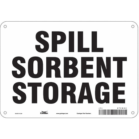Spill Sorbent Storage, 10 in W x 7 in H, Vertical Rectangle, Polyethylene, 470N44 MPN:470N44
