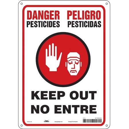 Safety Sign, 14 in H, 10 in W, Vertical Rectangle, English, Spanish, 470N80 MPN:470N80
