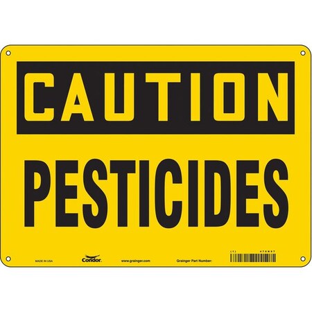 Safety Sign, 10 in Height, 14 in Width, Polyethylene, Horizontal Rectangle, English, 470N97 MPN:470N97