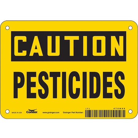 Safety Sign, 5 in Height, 7 in Width, Vinyl, Horizontal Rectangle, English, 470N98 MPN:470N98