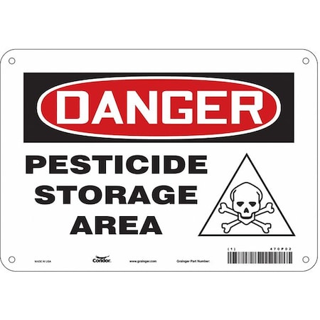 Safety Sign, 7 in Height, 10 in Width, Aluminum, Vertical Rectangle, English, 470P02 MPN:470P02