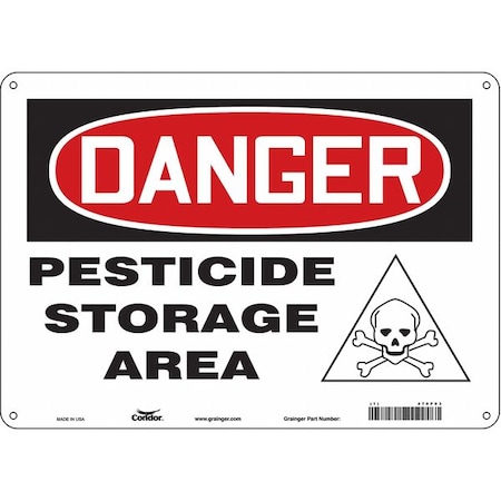 Safety Sign, 10 in Height, 14 in Width, Aluminum, Horizontal Rectangle, English, 470P03 MPN:470P03