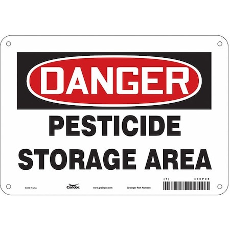 Safety Sign, 7 in Height, 10 in Width, Aluminum, Vertical Rectangle, English, 470P08 MPN:470P08
