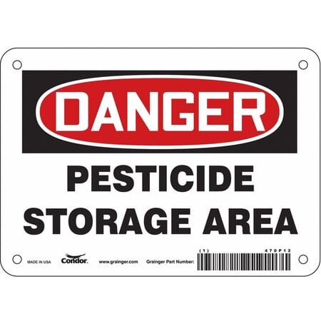 Safety Sign, 5 in Height, 7 in Width, Vinyl, Horizontal Rectangle, English, 470P12 MPN:470P12