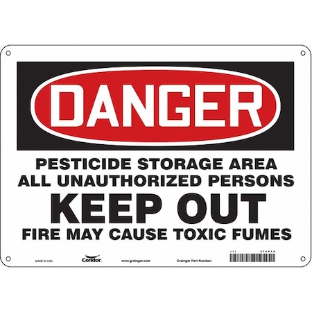 Safety Sign, 10 in Height, 14 in Width, Aluminum, Horizontal Rectangle, English, 470P16 MPN:470P16