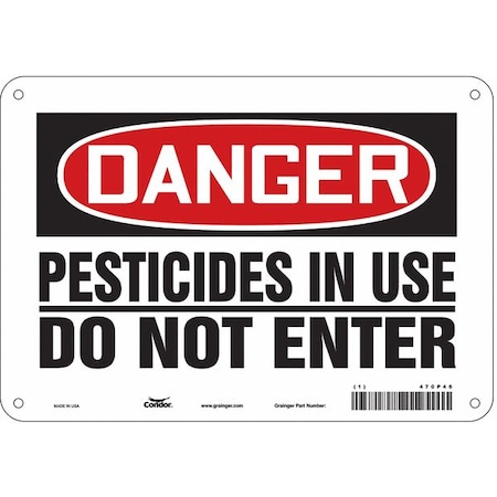Safety Sign, 7 in Height, 10 in Width, Vinyl, Vertical Rectangle, English, 470P46 MPN:470P46