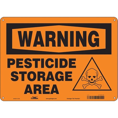 Safety Sign, 10 in Height, 14 in Width, Aluminum, Horizontal Rectangle, English, 470P49 MPN:470P49