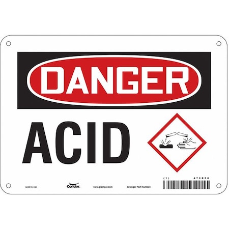 Safety Sign, 7 in Height, 10 in Width, Aluminum, Vertical Rectangle, English, 470R58 MPN:470R58