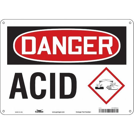 Safety Sign, 10 in Height, 14 in Width, Polyethylene, Horizontal Rectangle, English, 470R63 MPN:470R63