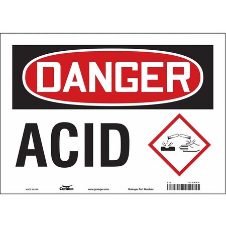Safety Sign, 10 in Height, 14 in Width, Vinyl, Horizontal Rectangle, English, 470R65 MPN:470R65