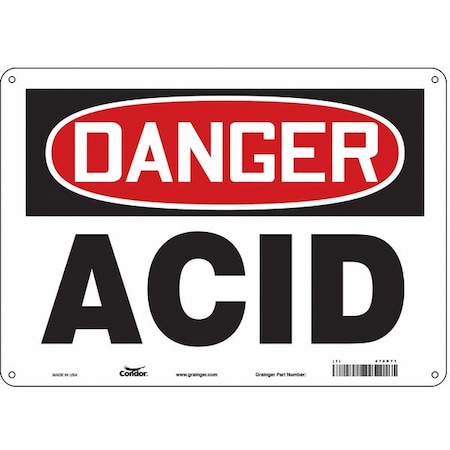 Safety Sign, 10 in Height, 14 in Width, Aluminum, Horizontal Rectangle, English, 470R71 MPN:470R71
