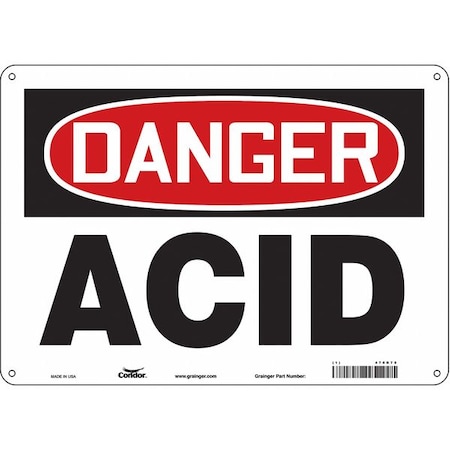 Safety Sign, 10 in Height, 14 in Width, Polyethylene, Horizontal Rectangle, English, 470R75 MPN:470R75