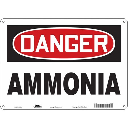 Safety Sign, 10 in Height, 14 in Width, Polyethylene, Horizontal Rectangle, English, 470R96 MPN:470R96