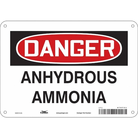 Safety Sign, 7 in Height, 10 in Width, Polyethylene, Vertical Rectangle, English, 470T03 MPN:470T03